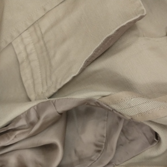 Quality Khaki Jacket Ralph Lauren Blue Label Tailored Cotton w Leather Trim sz 8 - Picture 10 of 11